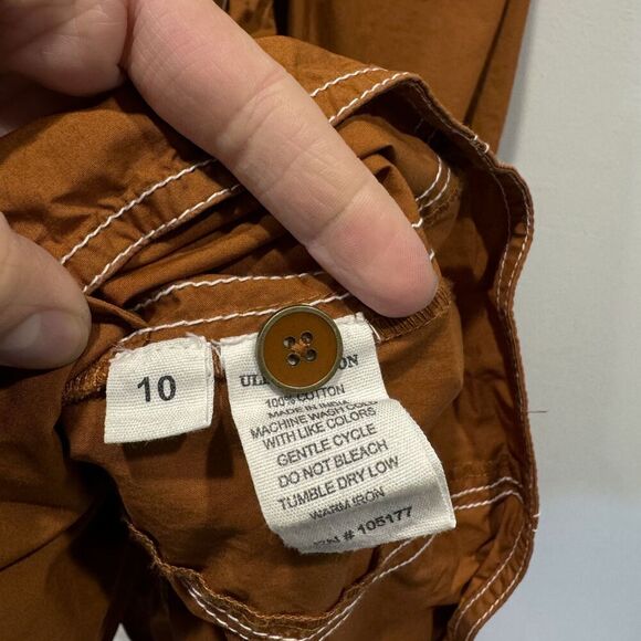 Ulla Johnson Mini Dress Corliss Cotton Poplin Sumac Orange Womens sz 10 - Picture 7 of 10